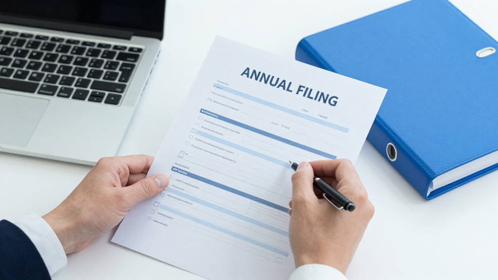 Annual filing document being reviewed