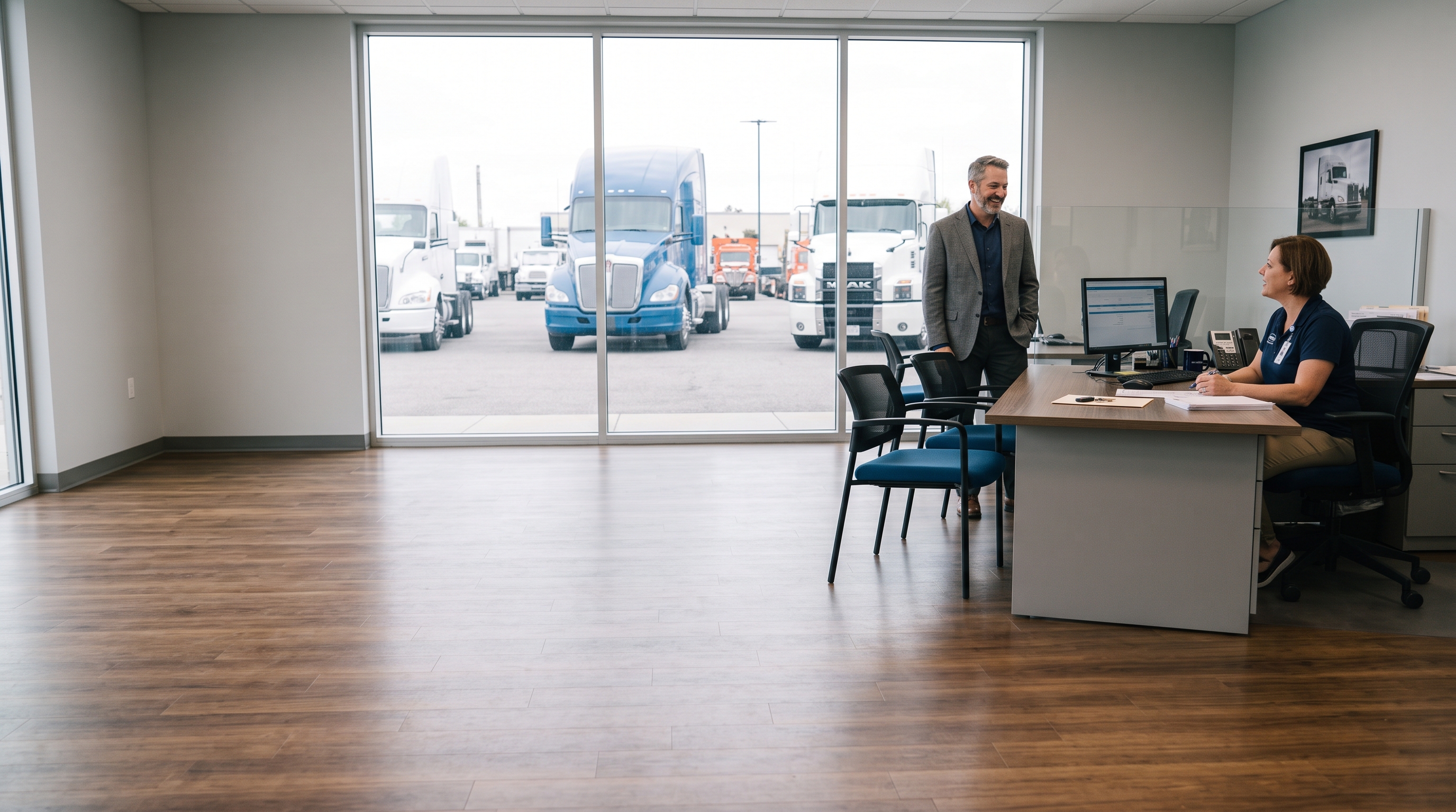 Truck dealership delivery lot